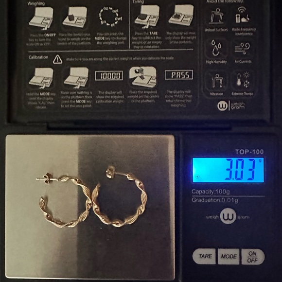 14k Solid Gold Twist Hoop Earrings - Picture 3 of 12